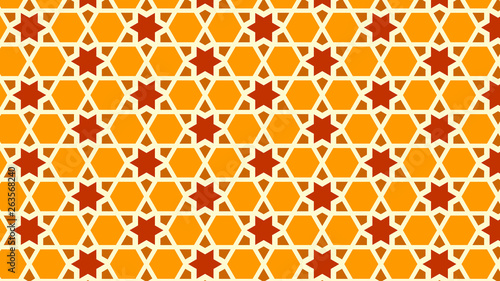 Orange Seamless Stars Pattern Illustration