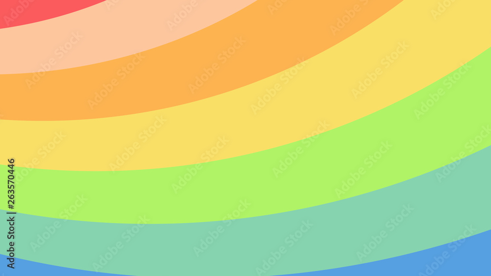 Pastel Rainbow Curved Stripes Background Stock Vector | Adobe Stock