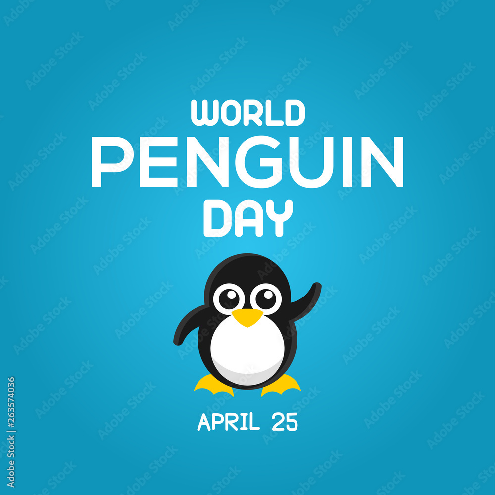 Penguin Day Vector Design Illustration