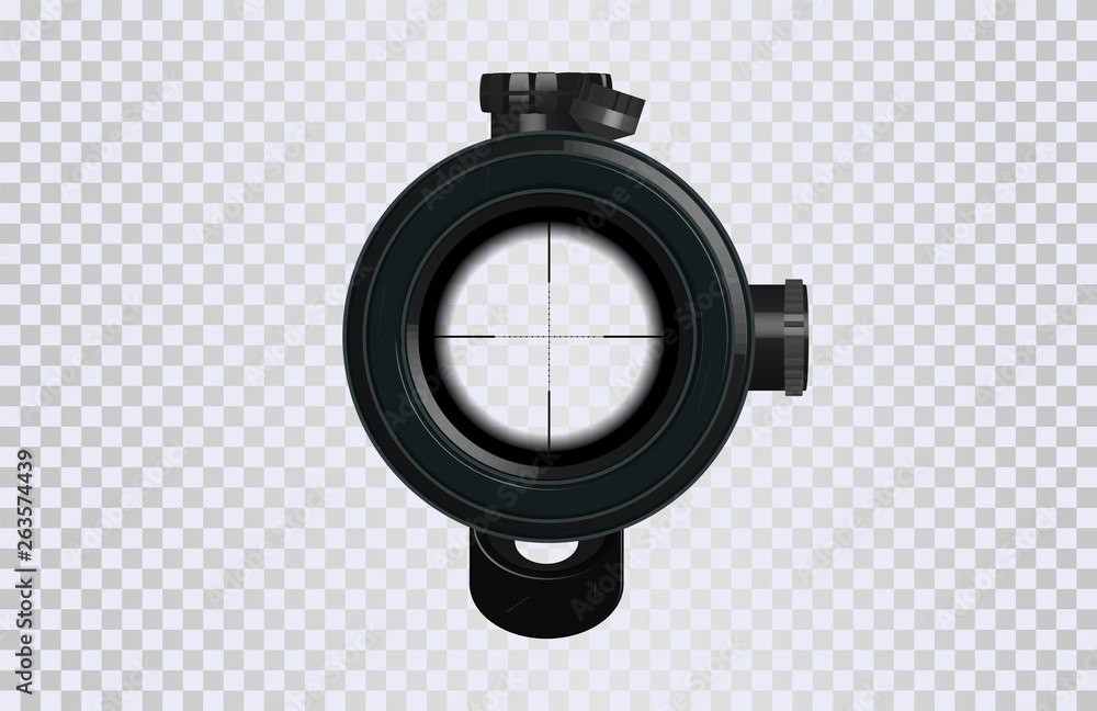 Realistic 3D Sniper scope crosshairs. Optical sight for your project. GUI element. Vector gaming template. Military and weapon. Realistic 3D Sniper scope crosshairs. Optical sight for your project. GUI element. Vector gaming template. Military and weapon.