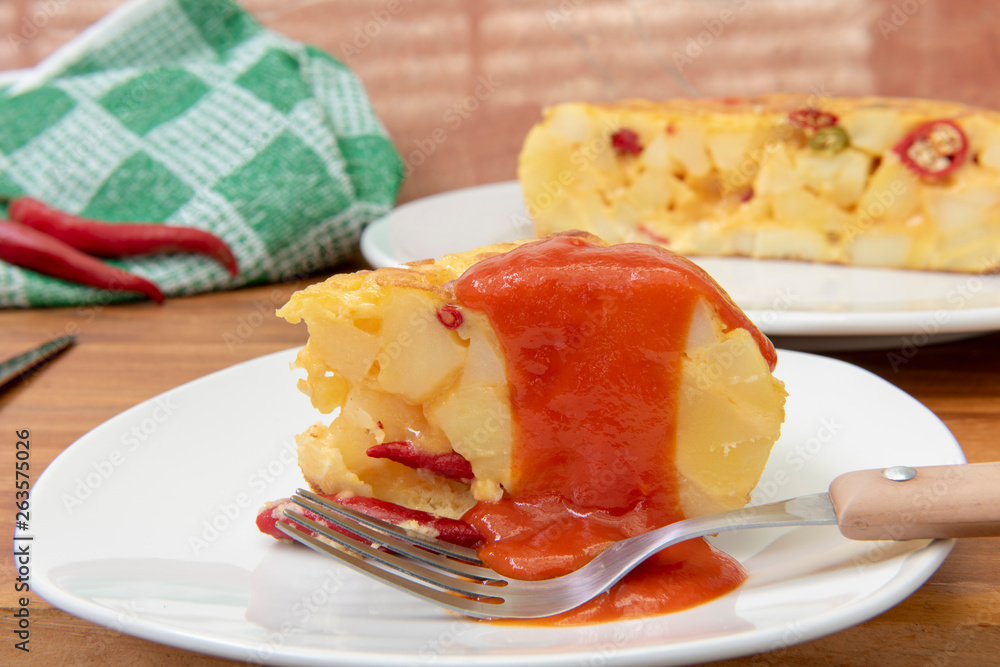 Tortilla De Patata Con Pimientos Picantes Tortilla De Patata Con Pimientos Picantes