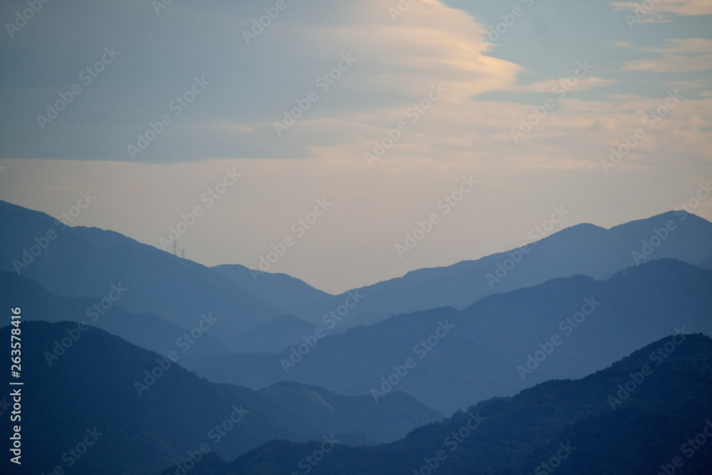 Mountains from Mt Takao summit