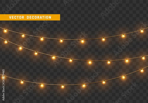 Christmas decorations isolated on transparent background.