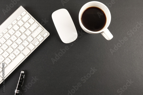Overhead shot of office desktop - Image