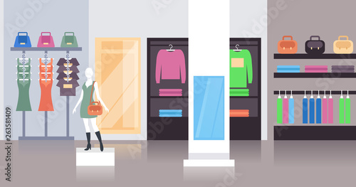 Shop store inside interior graphic design concept illustration