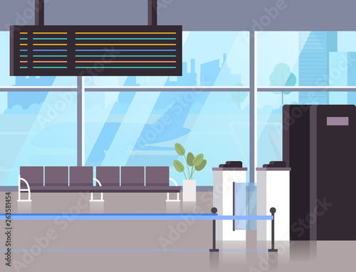 Waiting hall departure terminal gate airport concept. Vector flat graphic design illustration