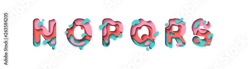 Paper cut letter N, O, P, Q, R, S.
