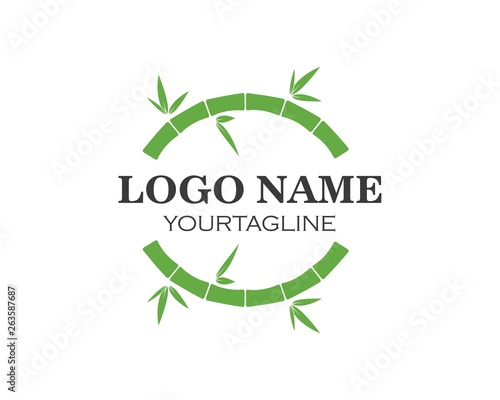 Bamboo with green leaf for your logo icon vector