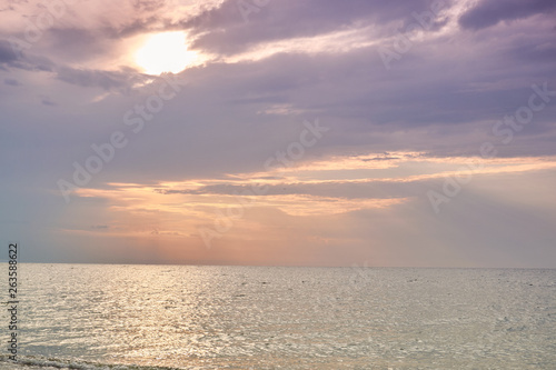 sunset and beach sunset shoot. Dramatic sky with clouds