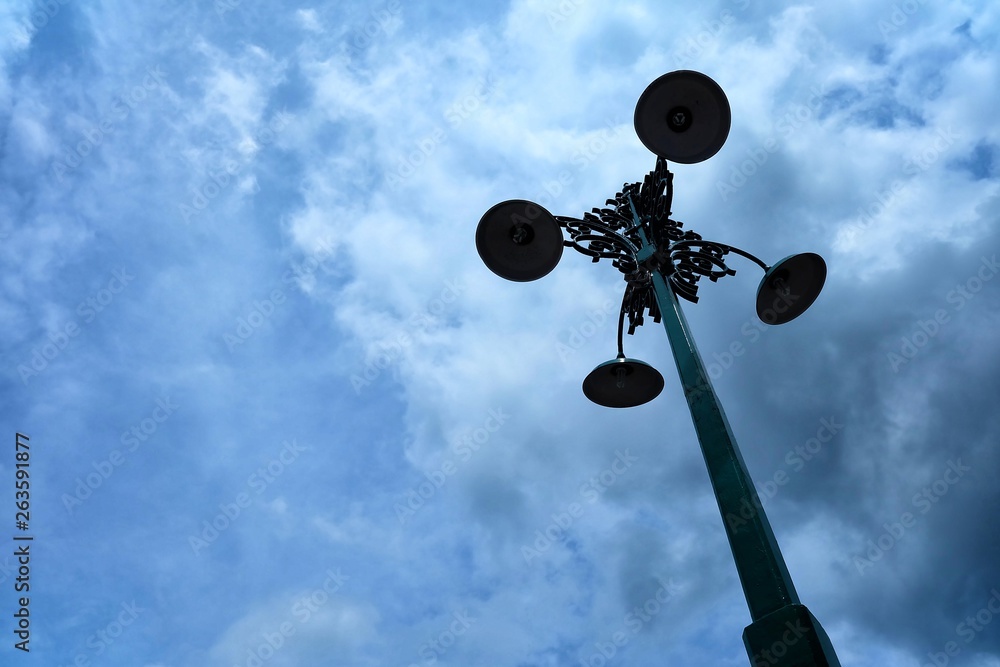 Street Lamp Pole with Blue Sky Background. Street Lamp Pole with Blue Sky Background.