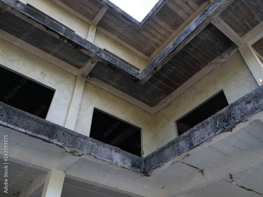 Fototapeta premium Abandoned building,Sophon Temple,rayong,thailand