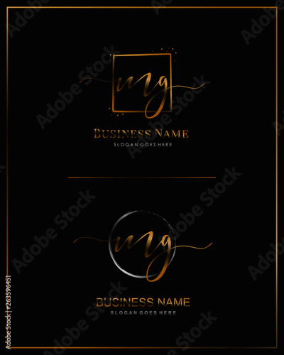 Initial M G MG handwriting logo vector. Letter handwritten logo template.