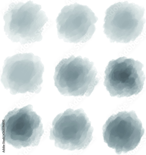 Monochrome Watercolor flame background set