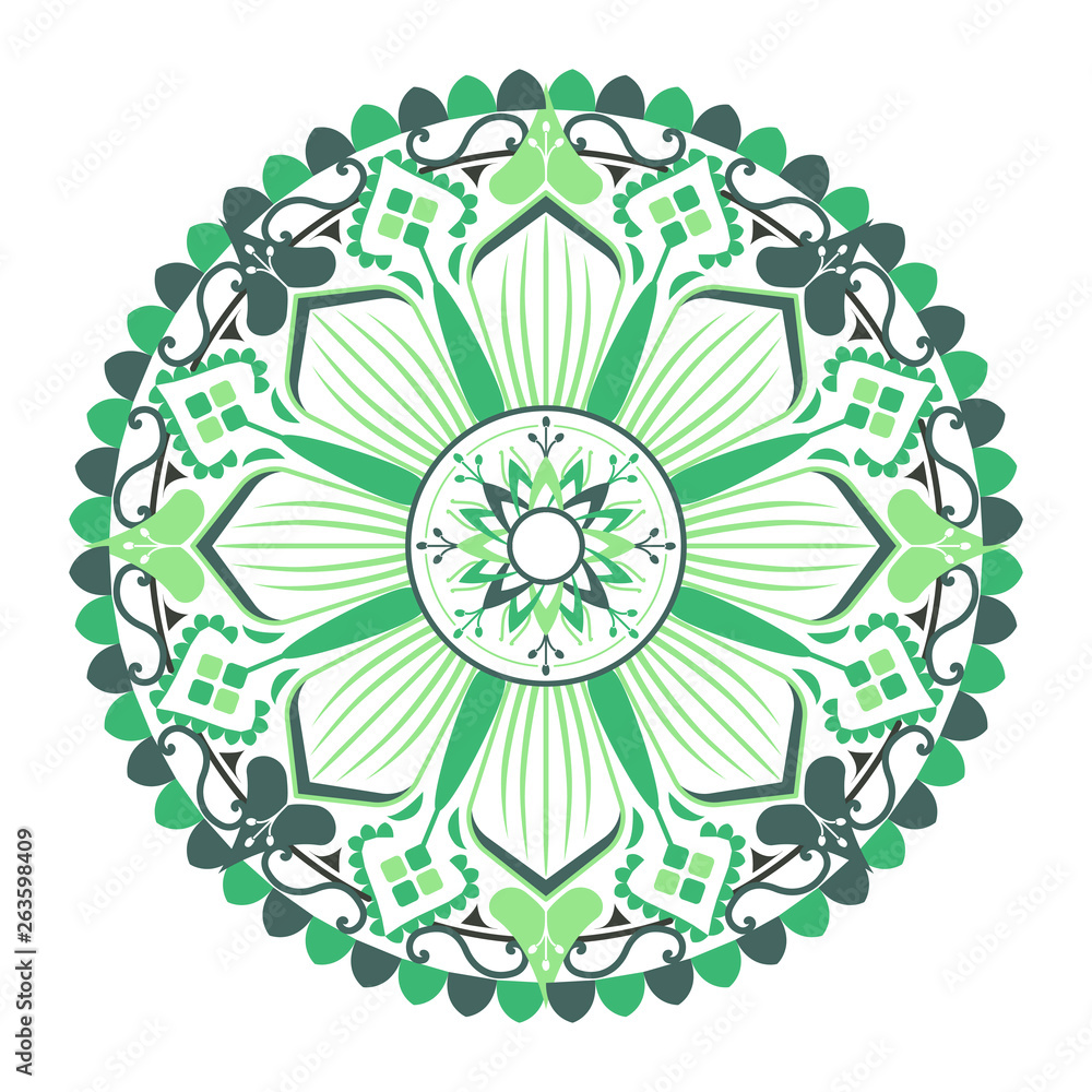 Green mandala badge Green mandala badge