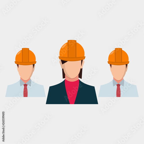 woman architect or woman engineer  manager construction symbol vector illustration