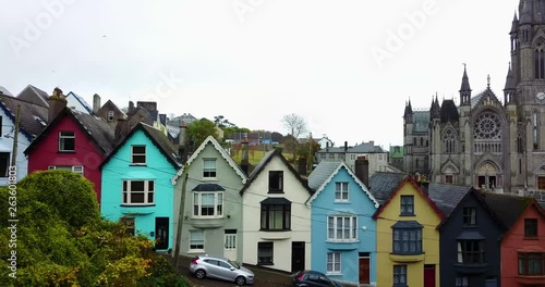 Picturesque Irish houses in Cork city with move across photo