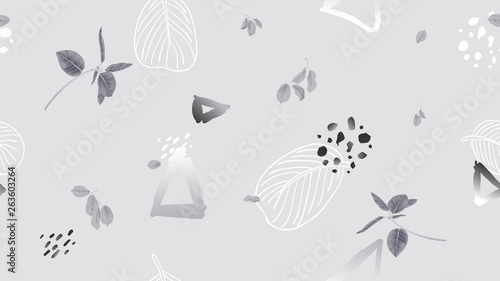 Seamless pattern, leaves an...