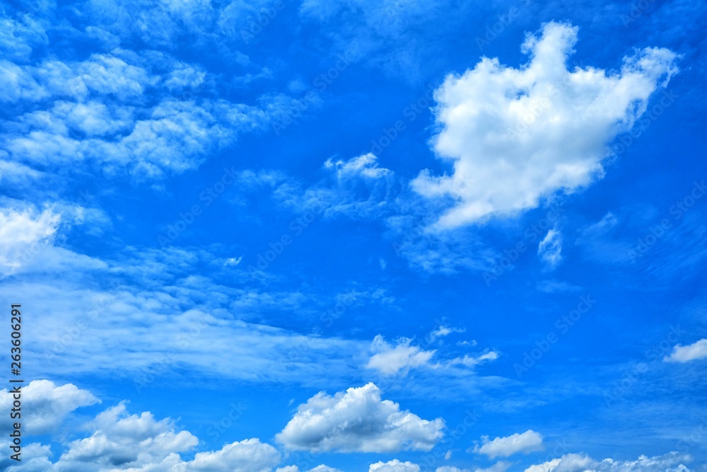 Fototapeta premium White Clouds with Blue Sky Background.