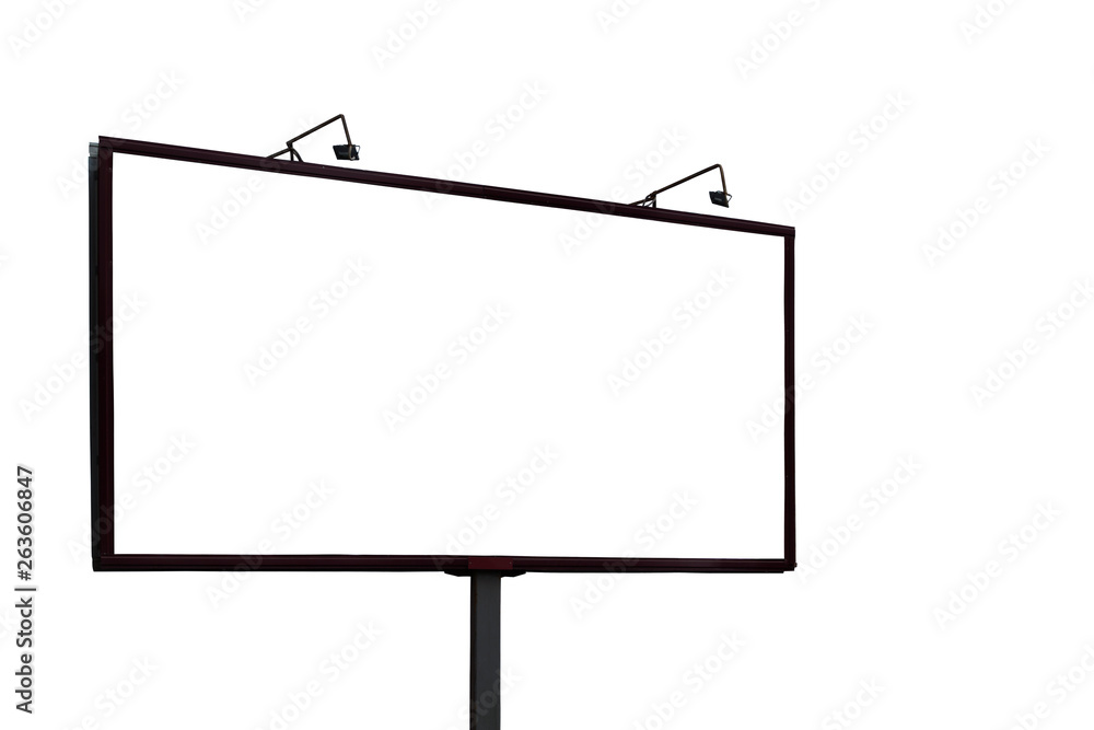 Empty billboard mockup isolated on white background Empty billboard mockup isolated on white background