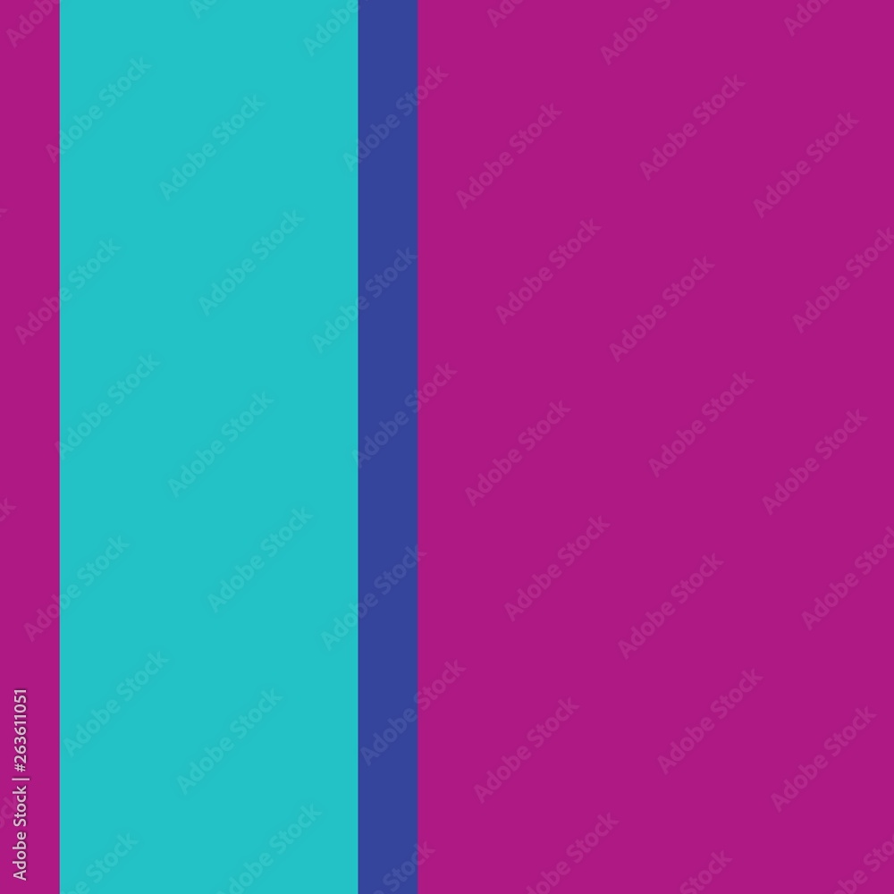 Three-coloured vertical stripes consisting of the colours magenta, turquoise, blue. multicolor background pattern can be used for fabric textiles, postcards, websites or wallpaper.