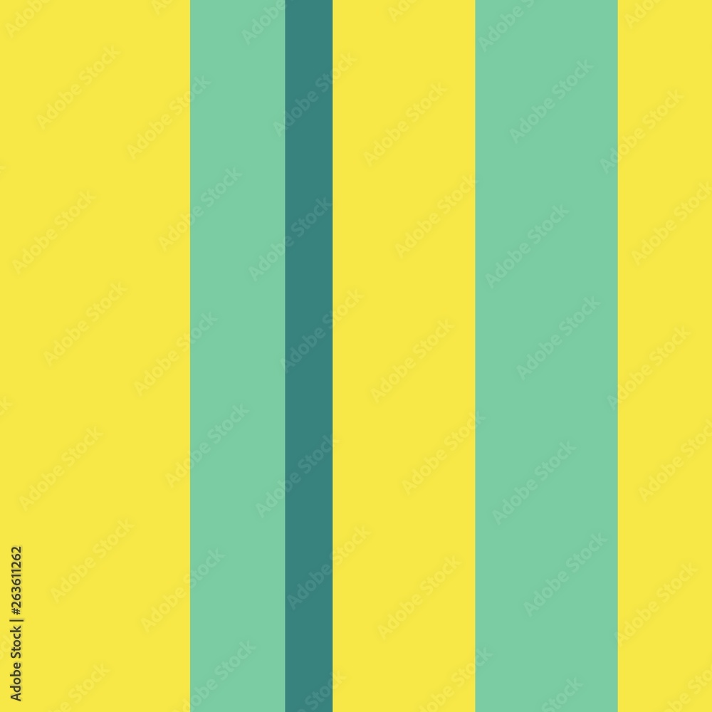 Three-coloured vertical stripes consisting of the colours yellow, turquoise, light green. multicolor background pattern can be used for fabric textiles, postcards, websites or wallpaper.