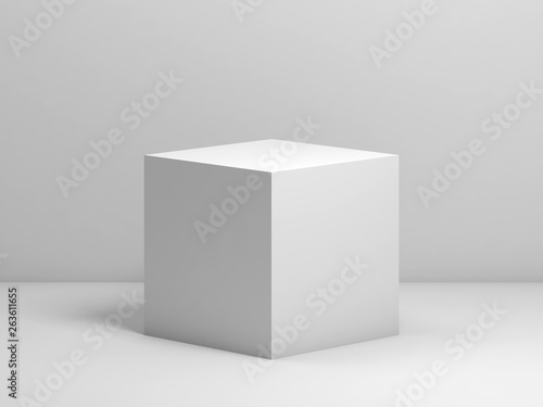 White cube. 3d render illustration photo