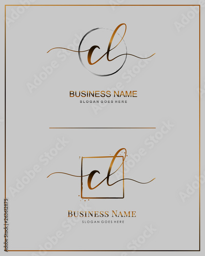 Initial C L CL handwriting logo vector. Letter handwritten logo template.