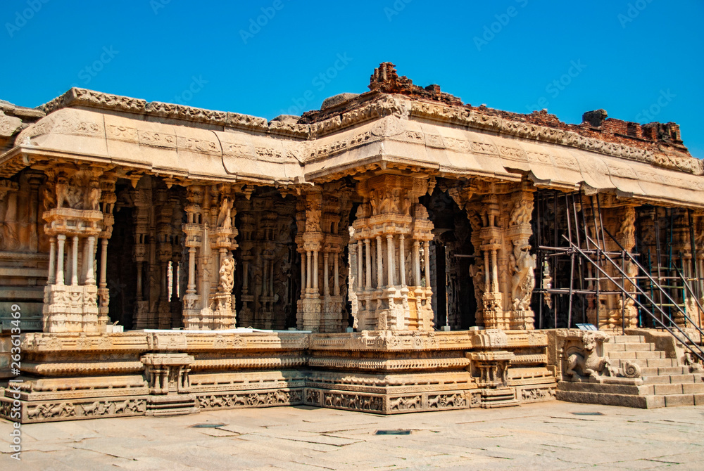 Ruins of the Vittala Temple Complex, Hampi, Karnataka, India.
