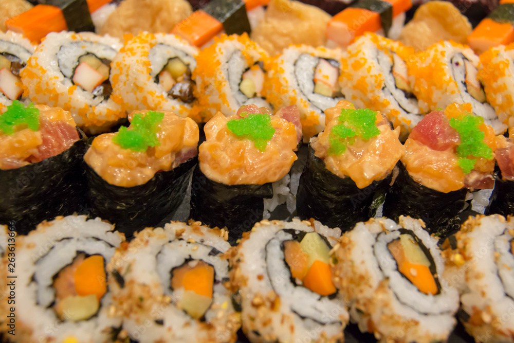 delicious maki sushi roll Japanese food delicious maki sushi roll Japanese food