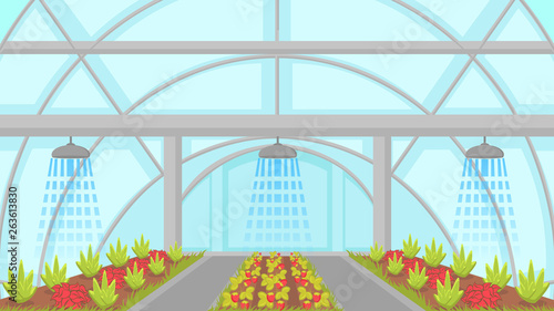 Agricultural Irrigation System Vector Illustration