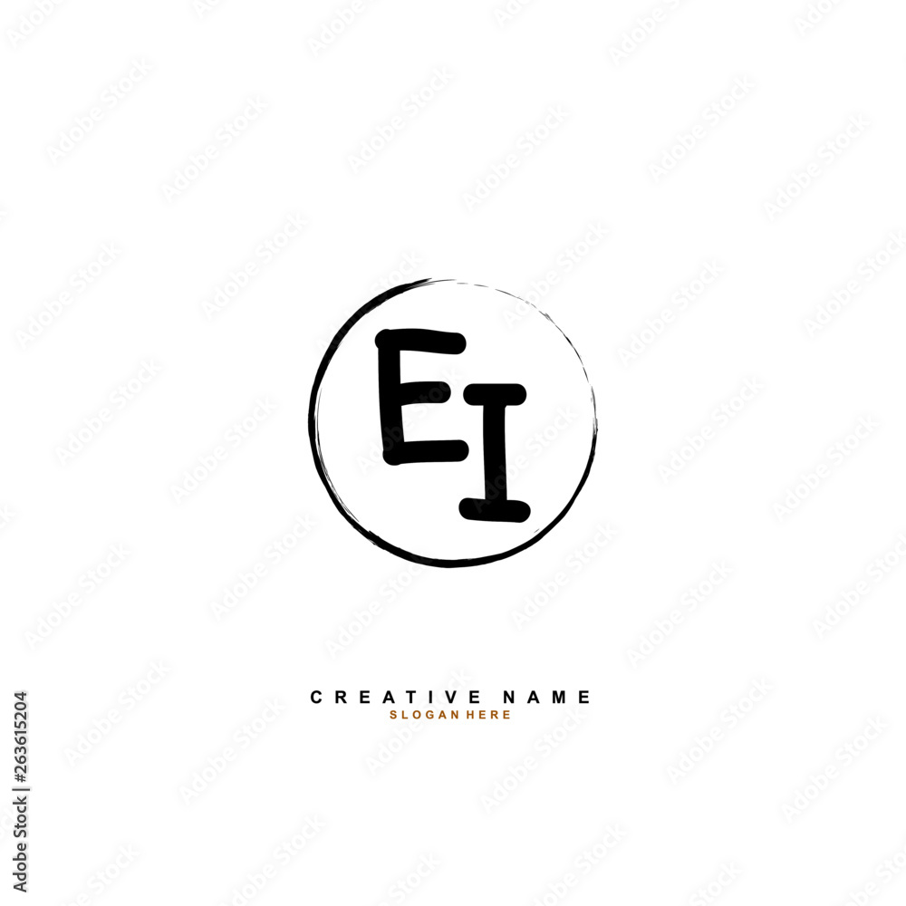 E I EI Initial logo template vector E I EI Initial logo template vector