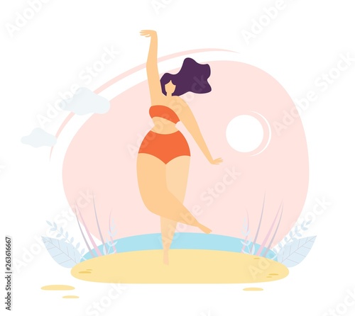 Body Positive Flat Poster Template Woman Motivate