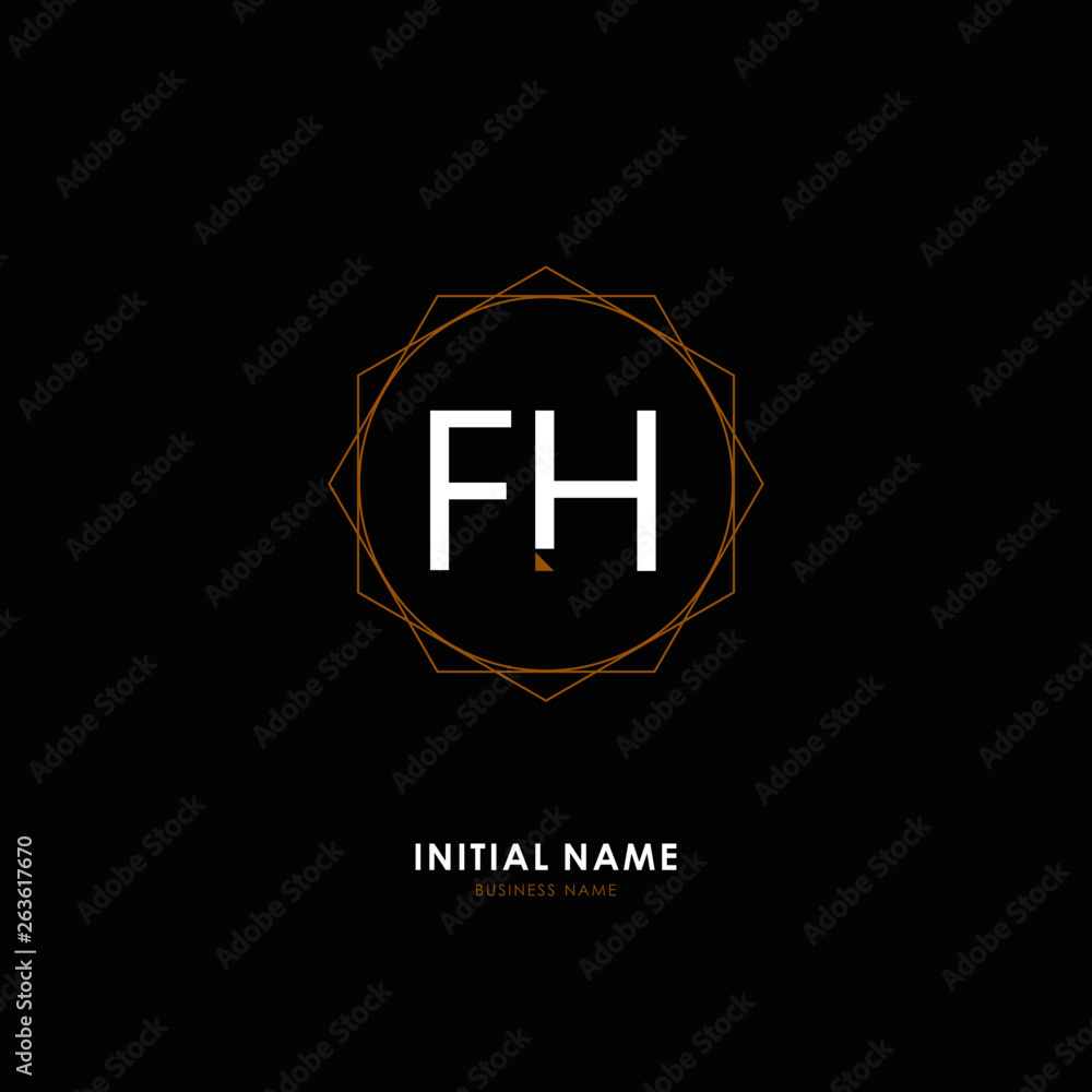 Obraz premium F H FH Initial logo letter with minimalist concept. Vector with scandinavian style logo.