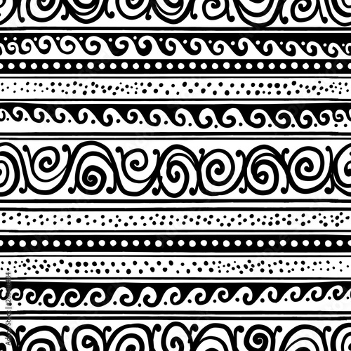 Abstract vintage border, seamless pattern for your design