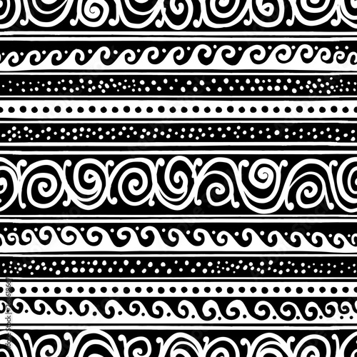 Abstract vintage border, seamless pattern for your design
