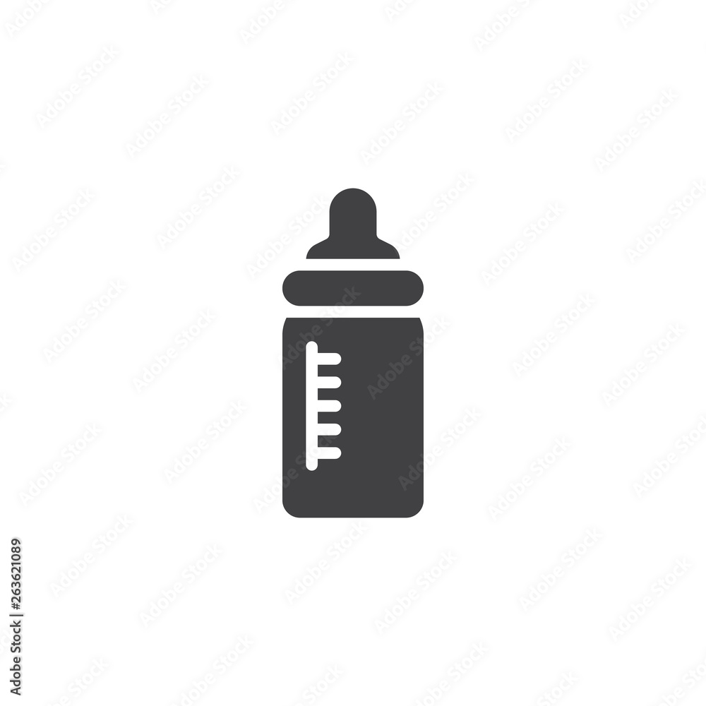 Baby milk bottle vector icon. filled flat sign for mobile concept and web design. Feeding bottle with milk glyph icon. Symbol, logo illustration. Pixel perfect vector graphics Baby milk bottle vector icon. filled flat sign for mobile concept and web design. Feeding bottle with milk glyph icon. Symbol, logo illustration. Pixel perfect vector graphics