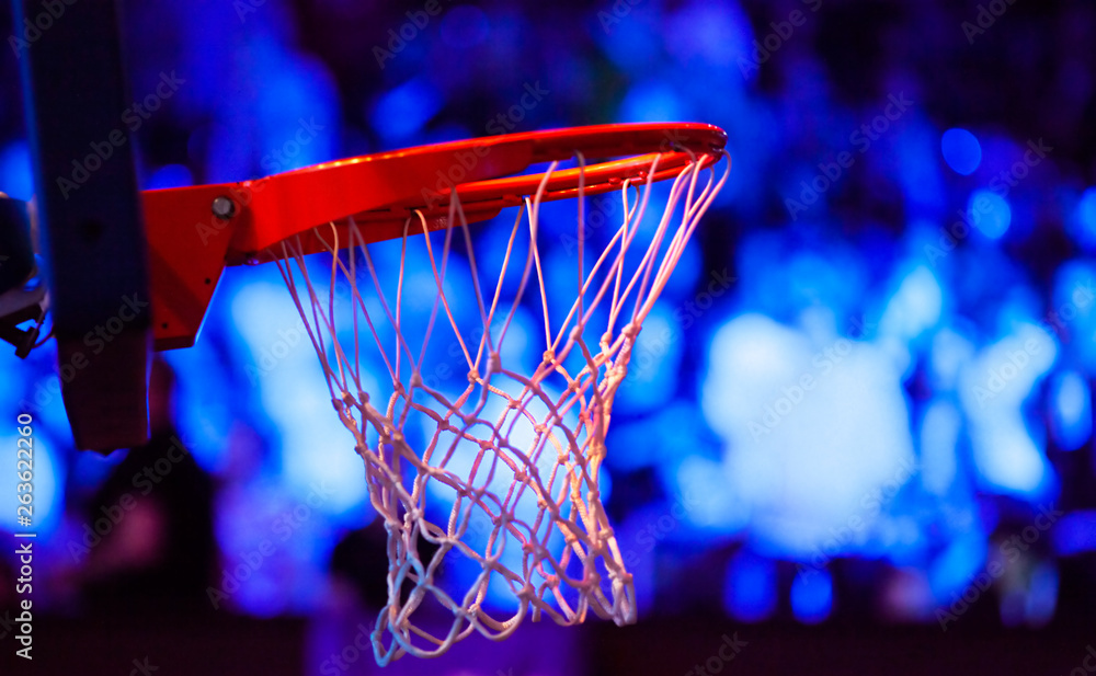 basketball hoop in red neon lights - game day basketball hoop in red neon lights - game day