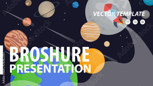 Brochure cover study of space and the solar system