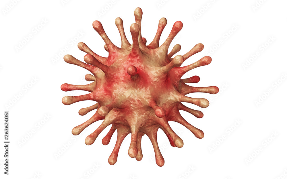 Obraz premium 3d rendered Digital illustration of pox virus in white background