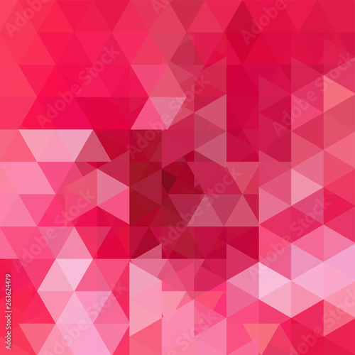 Abstract background consisting of red, pink triangles. Geometric design for business presentations or web template banner flyer. Vector illustration