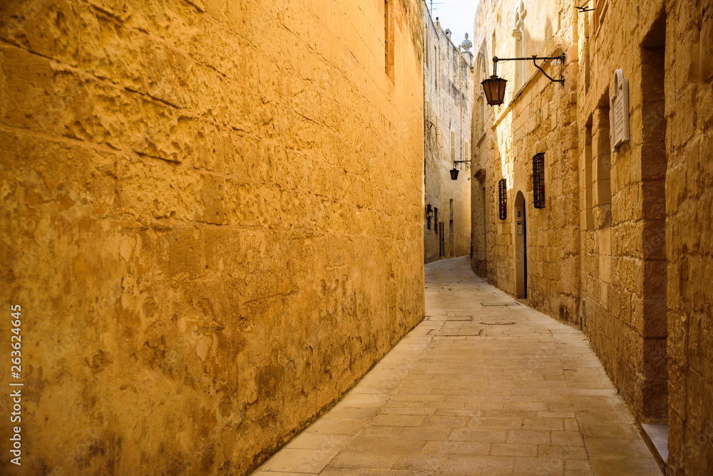 Ancient street of Mdina, Malta