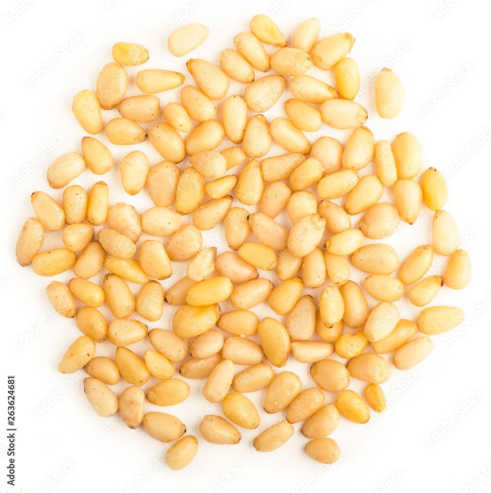 pine nuts isolated on the white background pine nuts isolated on the white background