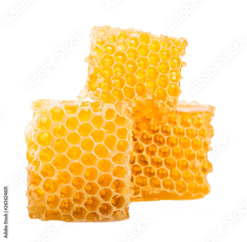 Sweet honeycomb isolated on the white background