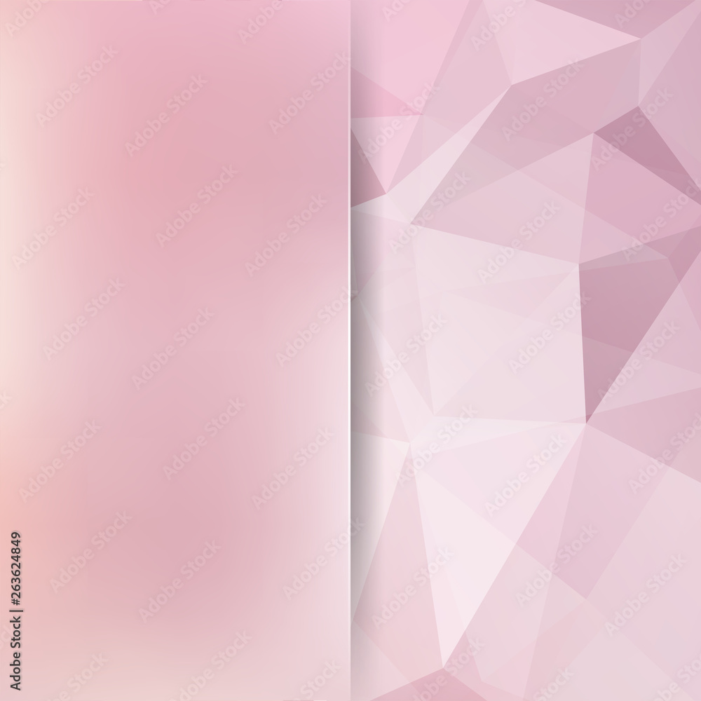 Fototapeta premium Background of geometric shapes. Blur background with glass. Pastel pink mosaic pattern. Vector EPS 10. Vector illustration