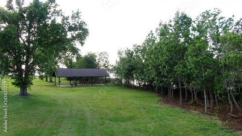 Flying Out of Florida Lake Side Park with Gazebo photo