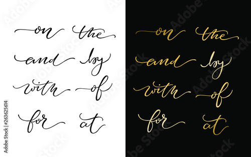 Set of elegant catch words. Hand drawn design elements for greeting card, wedding invitation.