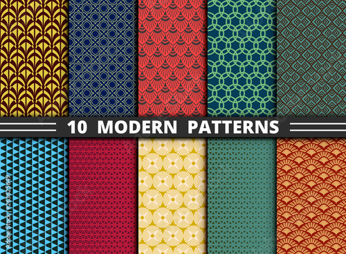 Set of abstract modern pattern design colorful background. illustration vector eps10