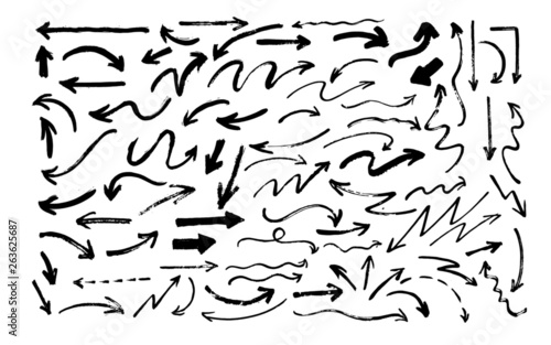 Set of hand drawn arrows.