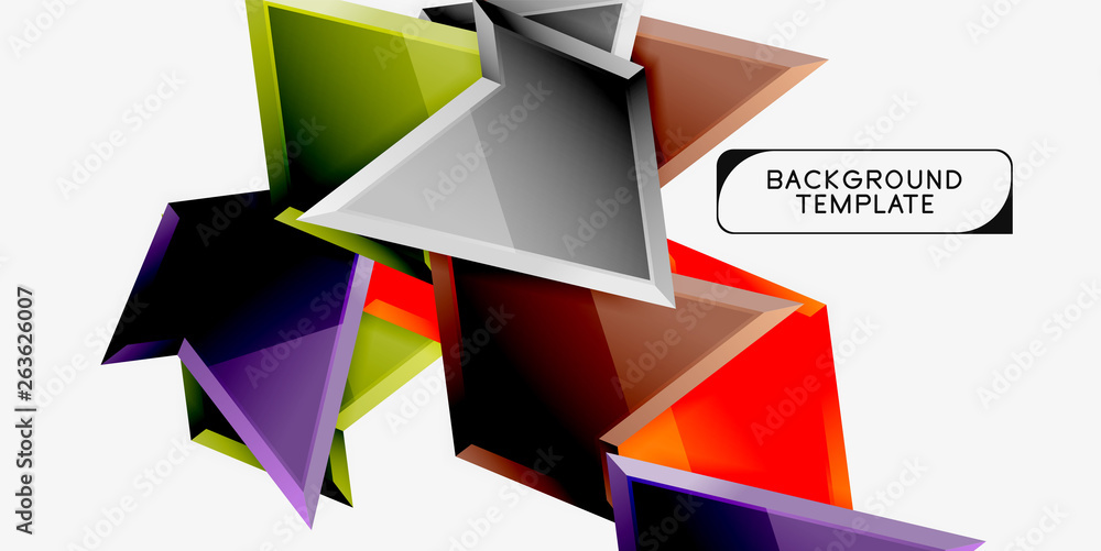 Minimal geometrical triangles with 3d effect abstract background template Minimal geometrical triangles with 3d effect abstract background template