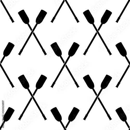 Boat Paddle Icon Seamless Pattern, Boat Paddle